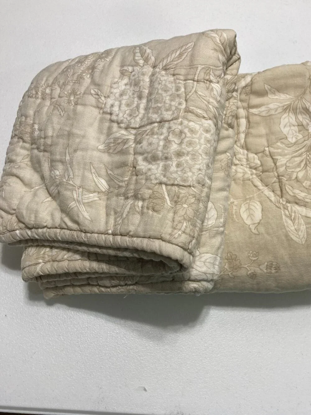 Ballard Desings Jardin Toile Quilted Sham Set Of 2 Cotton Linen Botanical Shabby